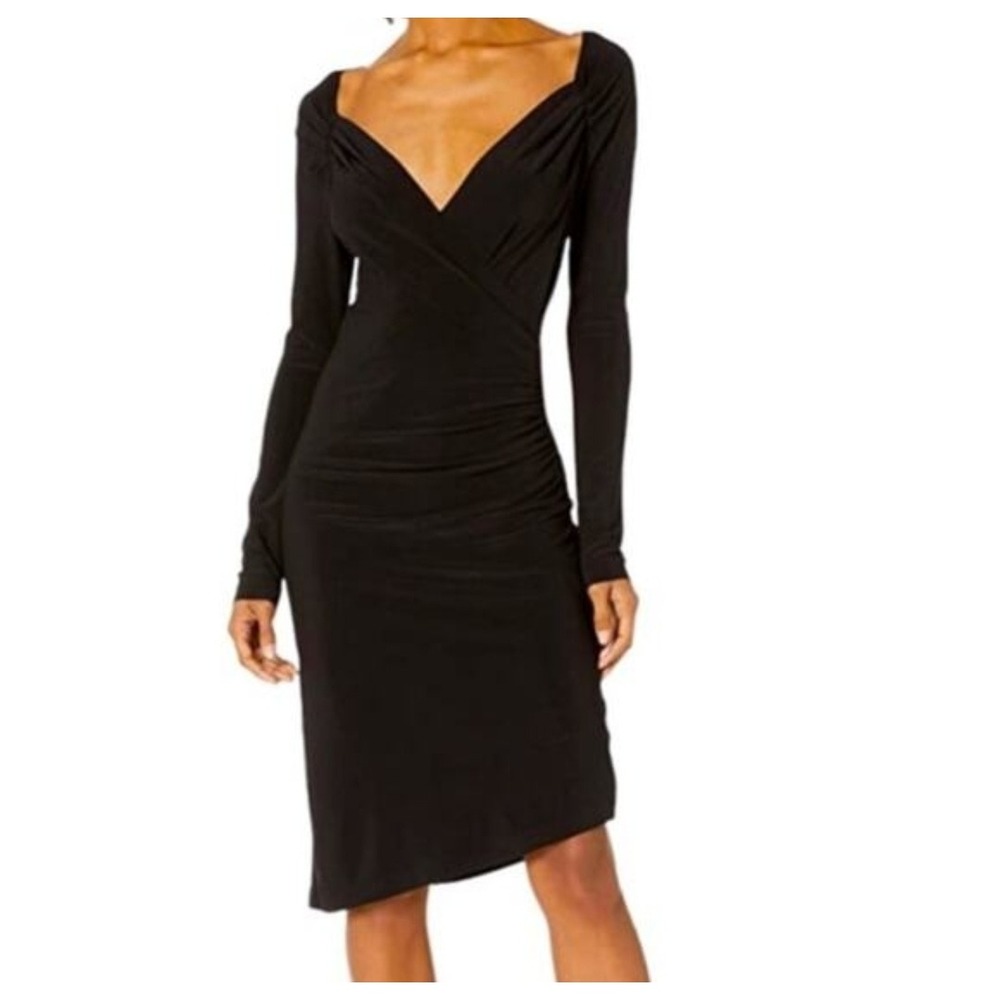 Anthropologie Norma Kamali Party Midi Dress Formal Stretch Black XS Old Money